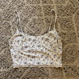 Pacsun Floral Spaghetti Strap Crop Top